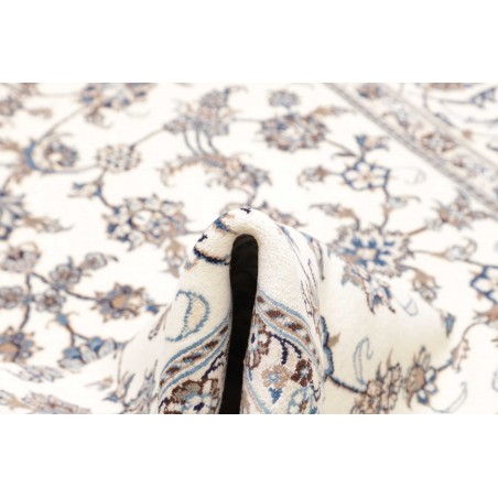 Tappeto Nain Kashmar Persia bianco azzurro 200x312