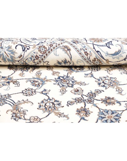 Tappeto Nain Kashmar Persia bianco azzurro 200x312