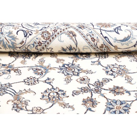 Tappeto Nain Kashmar Persia bianco azzurro 200x312