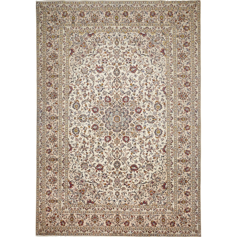 Tappeto Kashan Persia beige verde 248x358 Tappeto Kashan Persia beige verde 248x358