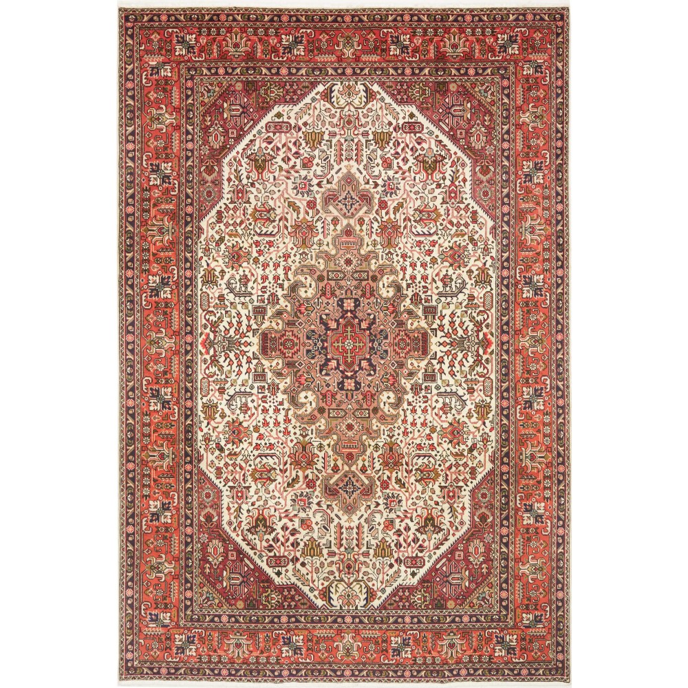 Tappeto Tabriz Persia rosso giallo 200x300