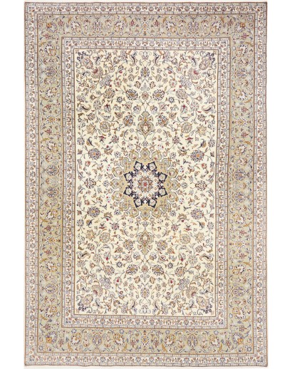 Tappeto Kashan Persia bianco azzurro 198x300