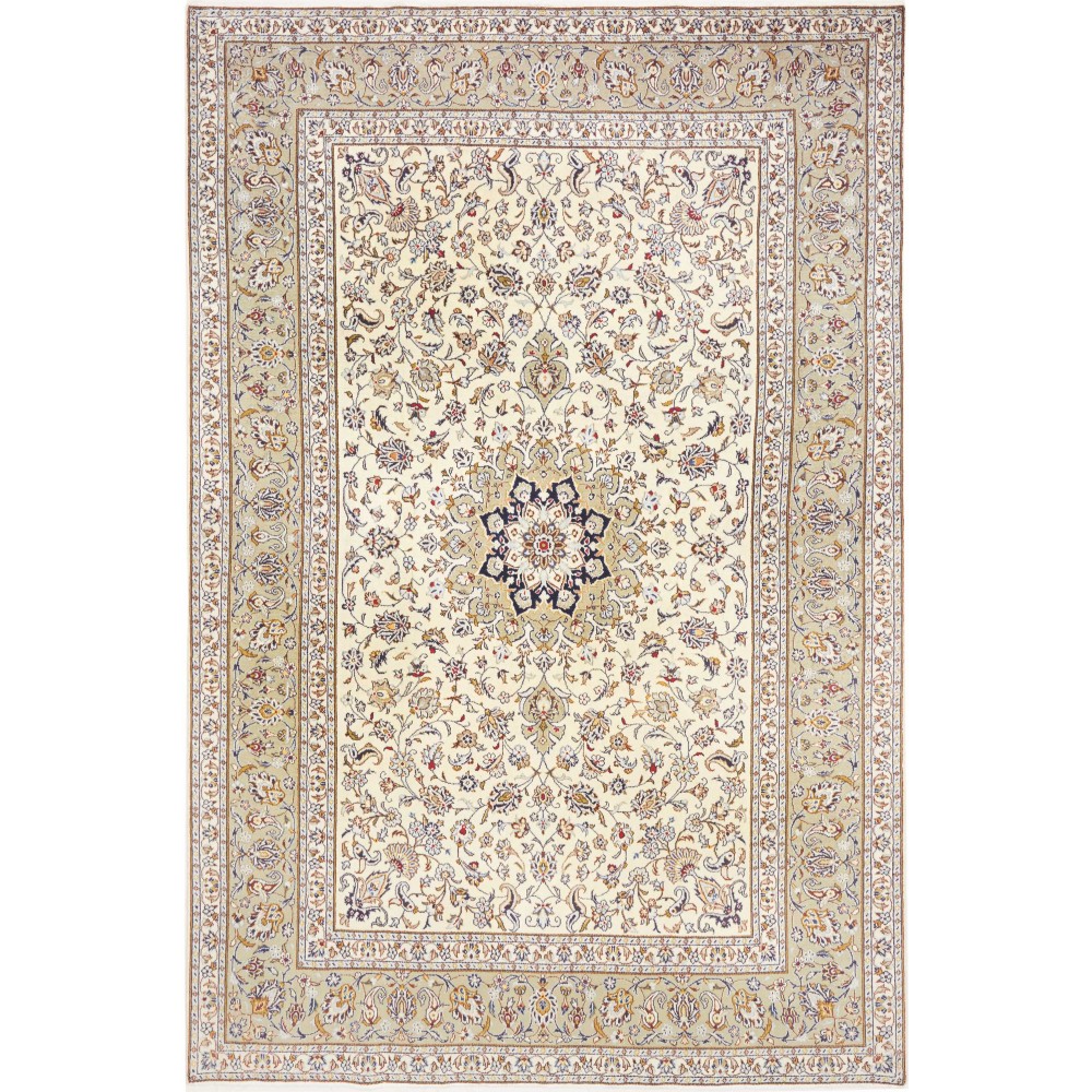 Tappeto Kashan Persia bianco azzurro 198x300