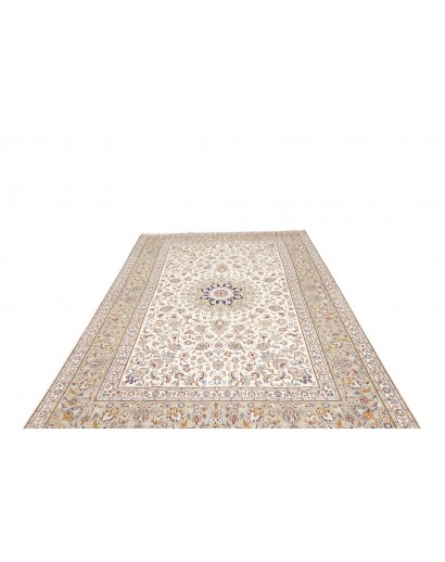 Tappeto Kashan Persia bianco azzurro 198x300