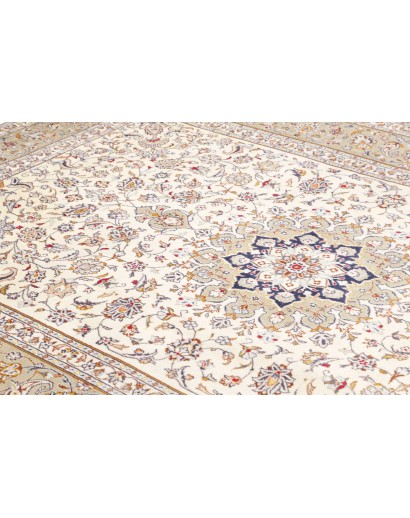 Tappeto Kashan Persia bianco azzurro 198x300