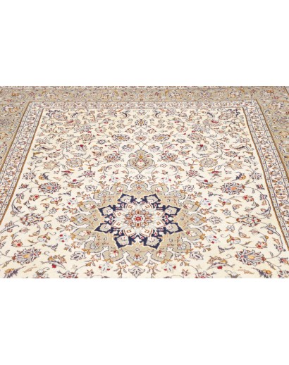 Tappeto Kashan Persia bianco azzurro 198x300