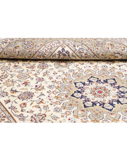 Tappeto Kashan Persia bianco azzurro 198x300