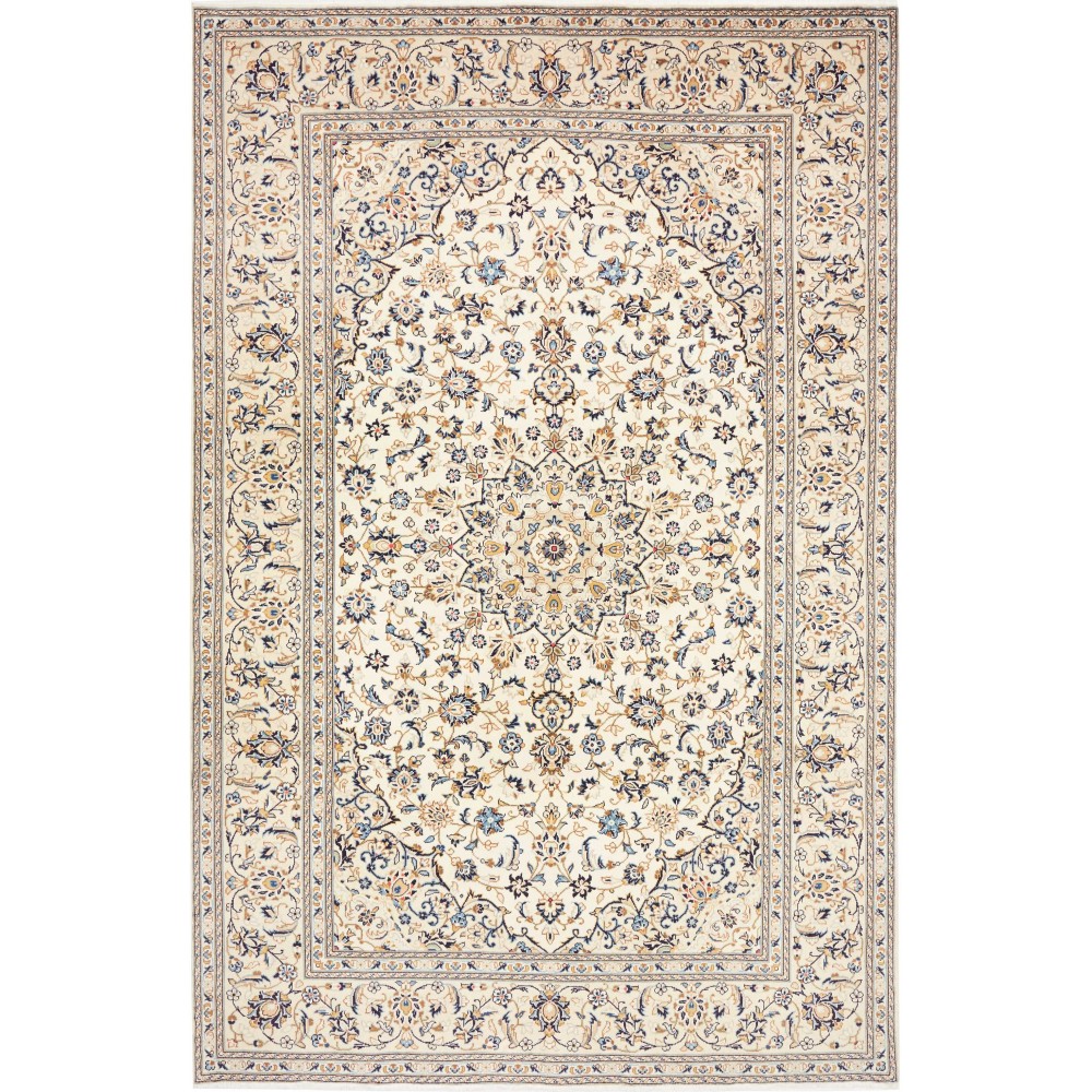 Tappeto Kashan Persia bianco grigio 200x304