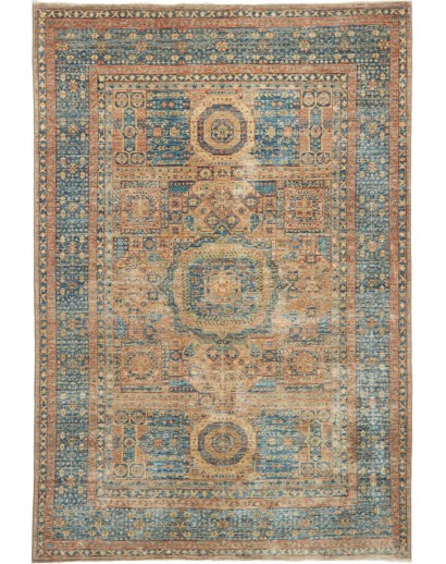 Tappeto Mamlouk Pakistan marrone azzurro 122x183