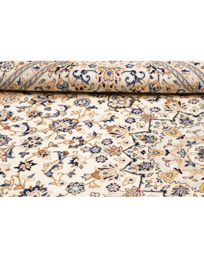 Tappeto Kashan Persia bianco grigio 200x304