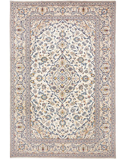 Tappeto Kashan Persia bianco grigio 196x295
