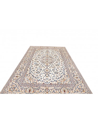 Tappeto Kashan Persia bianco grigio 196x295