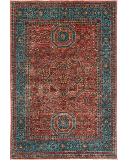 Tappeto Mamlouk Pakistan verde marrone 124x186