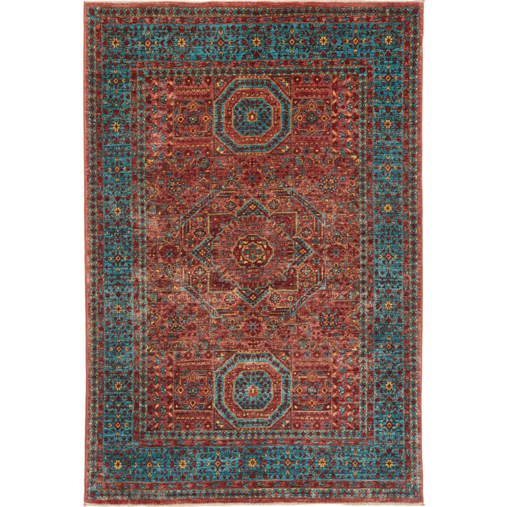 Tappeto Mamlouk Pakistan verde marrone 124x186 Tappeto Mamlouk Pakistan verde marrone 124x186