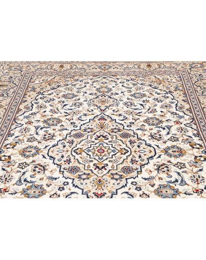 Tappeto Kashan Persia bianco grigio 196x295
