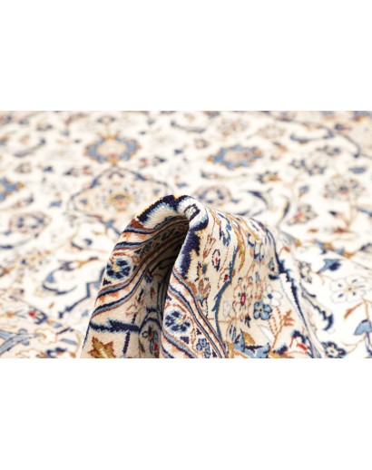 Tappeto Kashan Persia bianco grigio 196x295