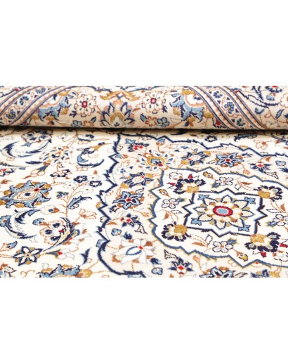 Tappeto Kashan Persia bianco grigio 196x295