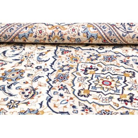 Tappeto Kashan Persia bianco grigio 196x295