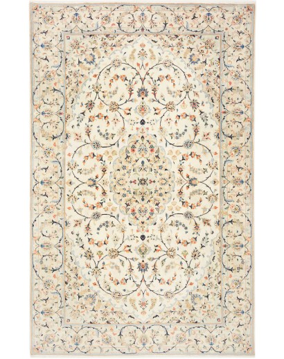 Tappeto Kashan Persia bianco marrone 194x302
