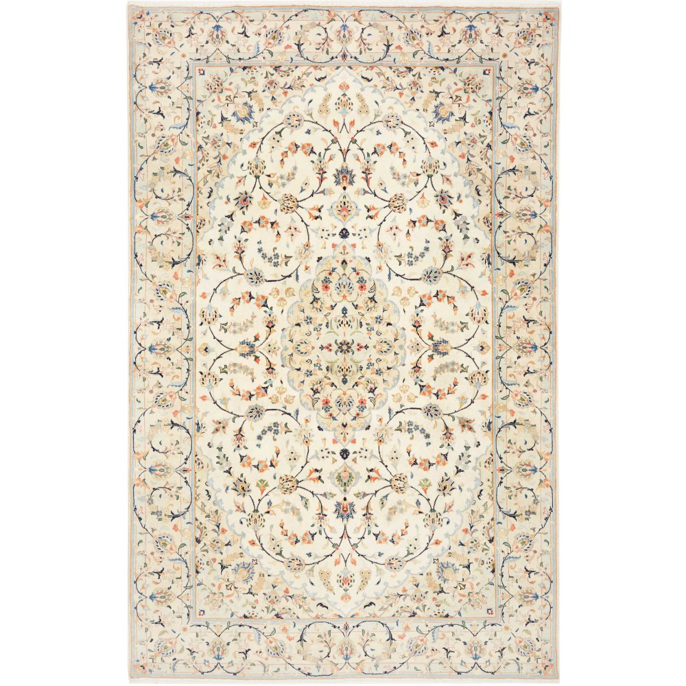 Tappeto Kashan Persia bianco marrone 194x302