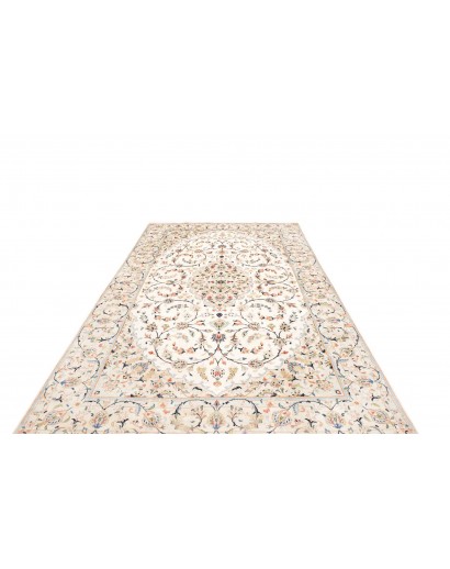 Tappeto Kashan Persia bianco marrone 194x302