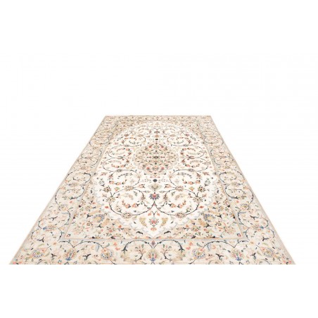 Tappeto Kashan Persia bianco marrone 194x302