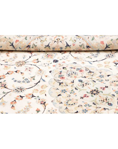 Tappeto Kashan Persia bianco marrone 194x302