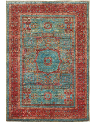 Tappeto Mamlouk Pakistan azzurro marrone 126x182