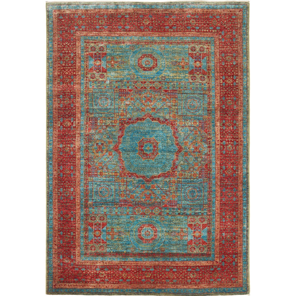 Tappeto Mamlouk Pakistan azzurro marrone 126x182 Tappeto Mamlouk Pakistan azzurro marrone 126x182