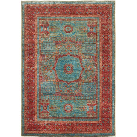 Tappeto Mamlouk Pakistan azzurro marrone 126x182