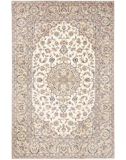 Tappeto Kashan Persia bianco grigio 195x302