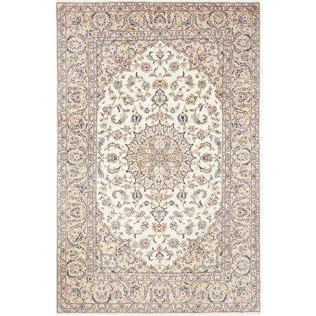 Tappeto Kashan Persia bianco grigio 195x302
