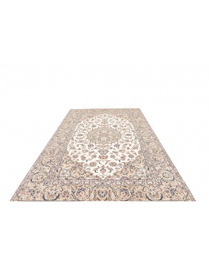 Tappeto Kashan Persia bianco grigio 195x302