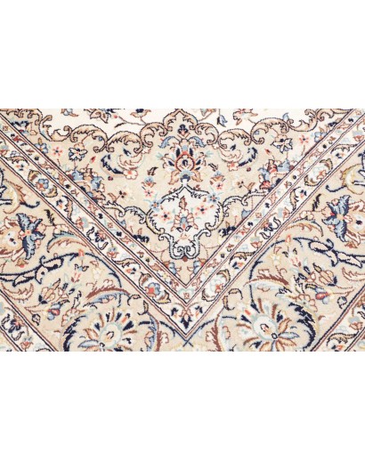 Tappeto Kashan Persia bianco grigio 195x302