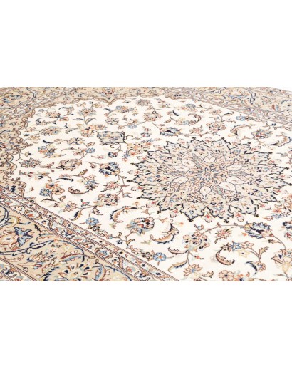 Tappeto Kashan Persia bianco grigio 195x302