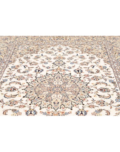 Tappeto Kashan Persia bianco grigio 195x302