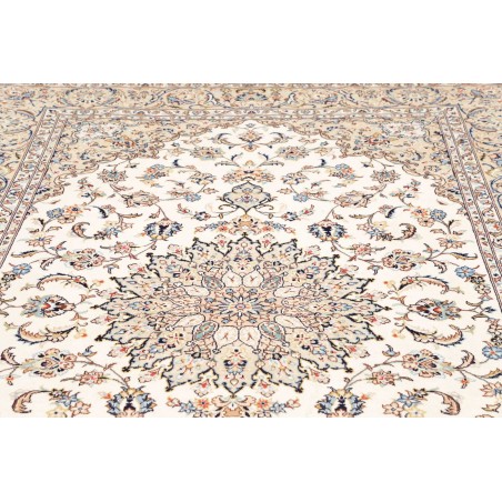 Tappeto Kashan Persia bianco grigio 195x302