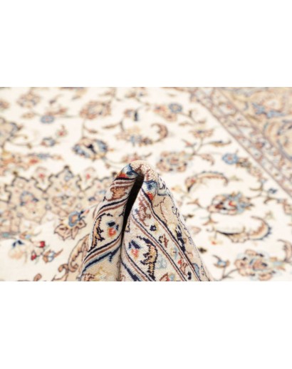 Tappeto Kashan Persia bianco grigio 195x302