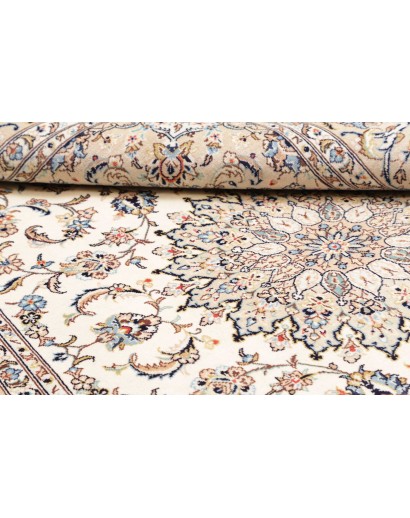 Tappeto Kashan Persia bianco grigio 195x302