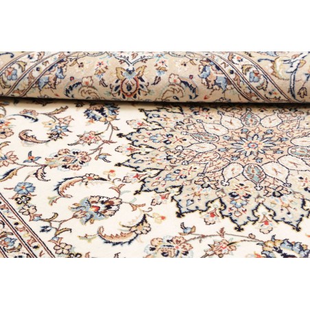 Tappeto Kashan Persia bianco grigio 195x302