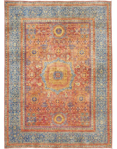 Tappeto Mamlouk Pakistan marrone azzurro 151x206