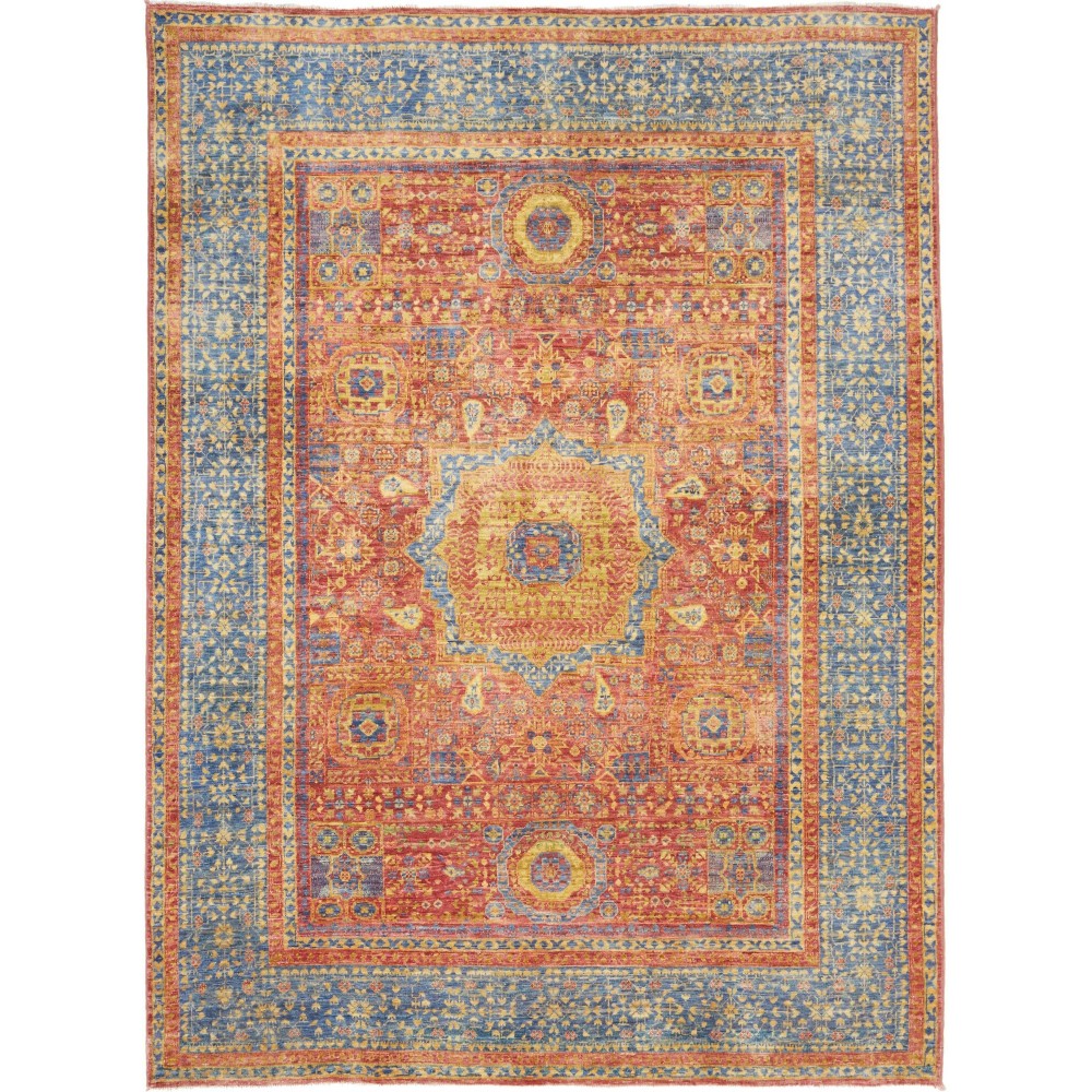 Tappeto Mamlouk Pakistan marrone azzurro 151x206 Tappeto Mamlouk Pakistan marrone azzurro 151x206