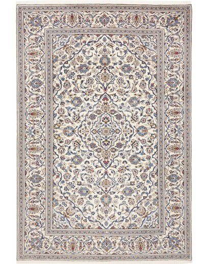 Tappeto Kashan Persia bianco grigio 197x293