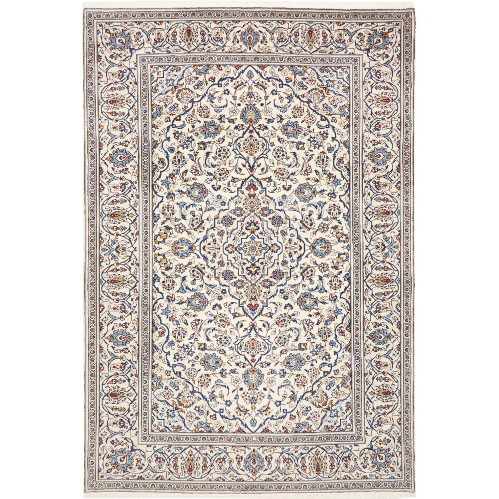 Tappeto Kashan Persia bianco grigio 197x293