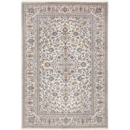 Tappeto Kashan Persia bianco grigio 197x293