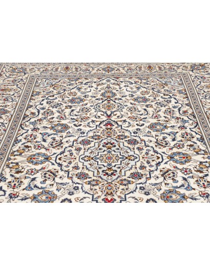 Tappeto Kashan Persia bianco grigio 197x293