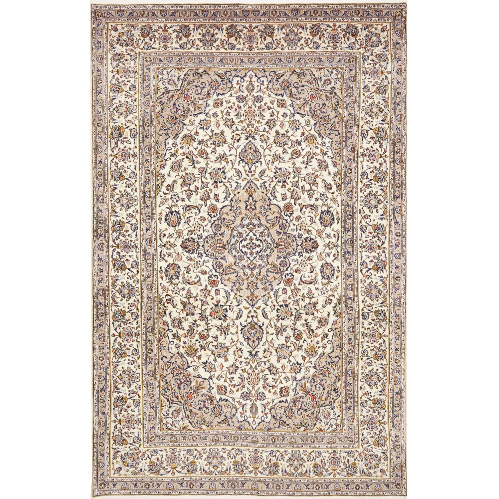 Tappeto Kashan Persia bianco marrone 197x315