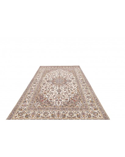 Tappeto Kashan Persia bianco marrone 197x315