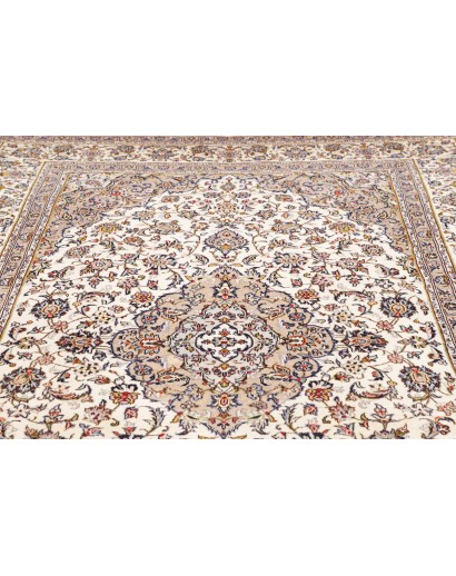 Tappeto Kashan Persia bianco marrone 197x315