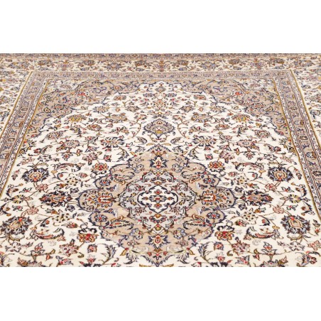 Tappeto Kashan Persia bianco marrone 197x315